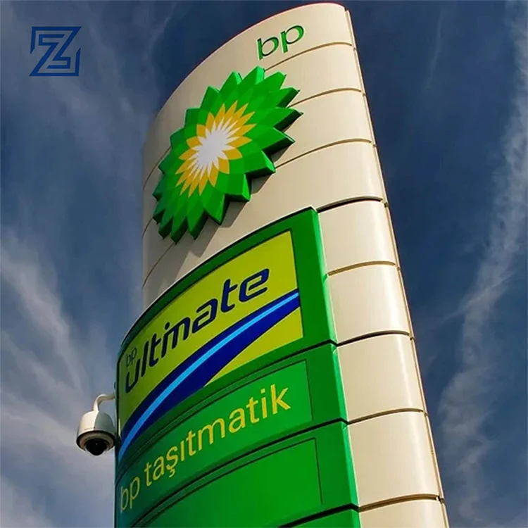Custom Illuminated Outdoor Display Electric Petrol Fuel Station Digital Pylon Led Gas Price Sign