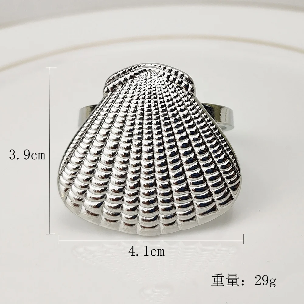 bulk sea shell napkin rings plated with gold or silver