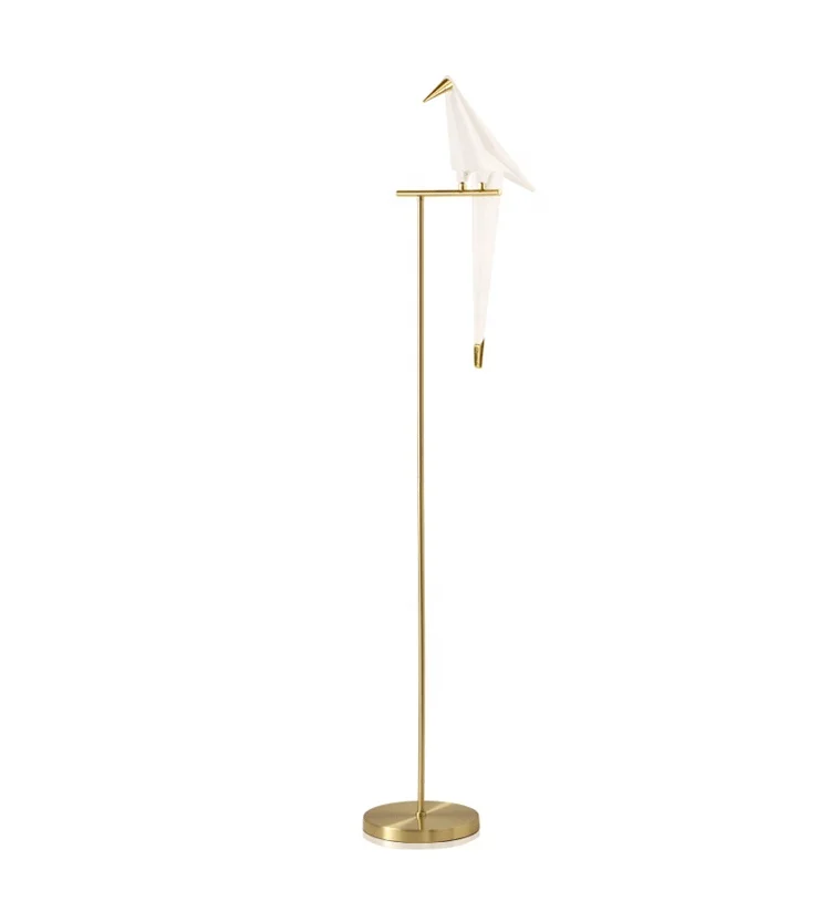 Modern decorative famous design bird led floor lamp golden for hotel living room