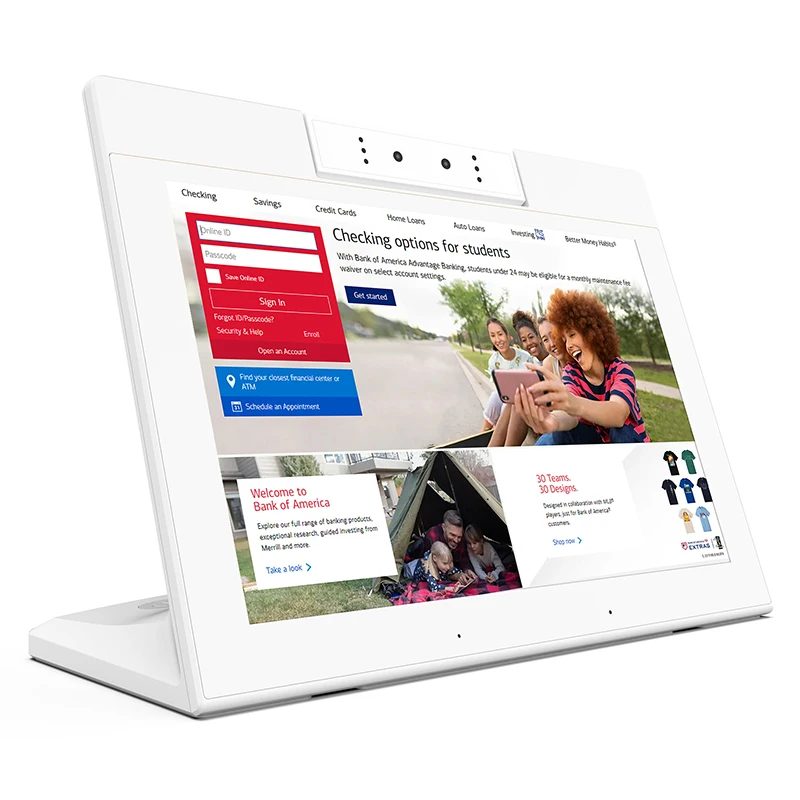High Quality Media Player Advertising Player Portable L Shape Digital Signage Tablet with Poe