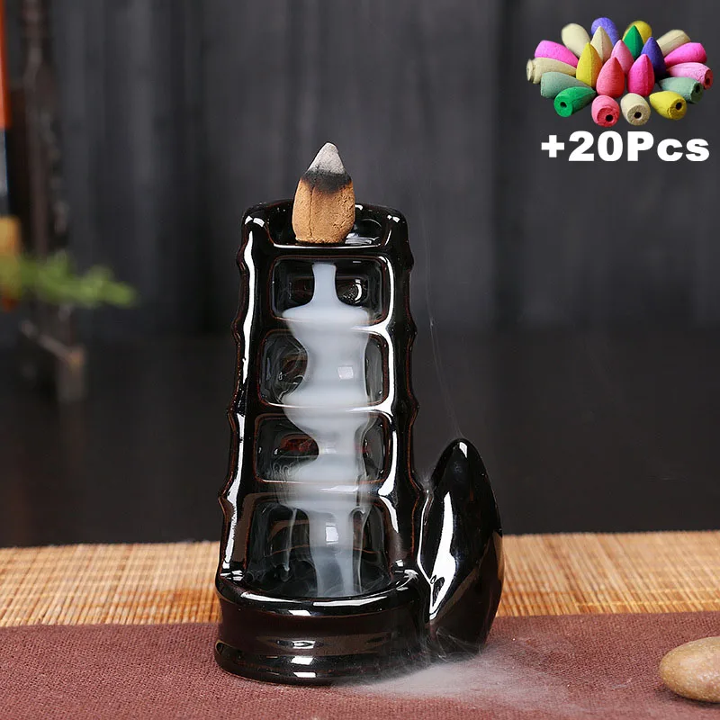 Custom Incense Cone Burner Waterfall Quemador Incienso Ceramic Backflow Incense Burner