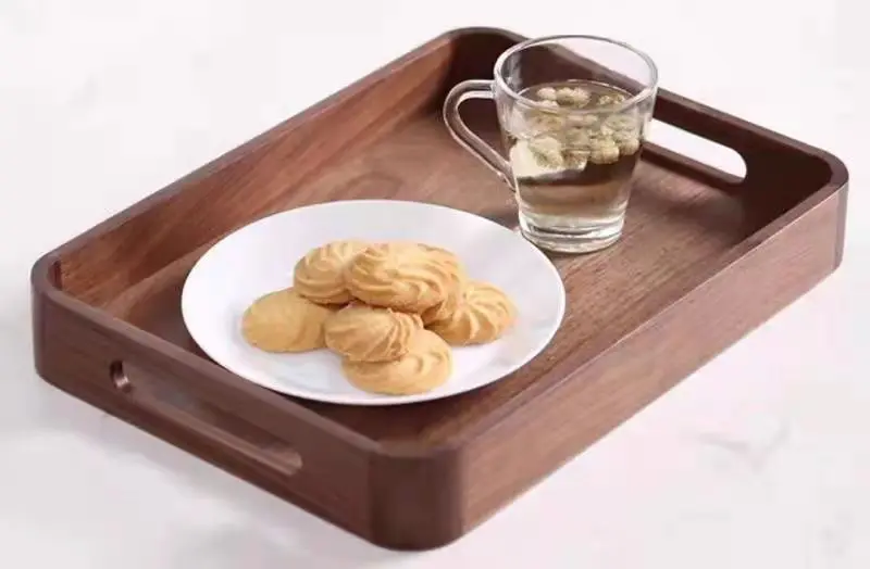 Black Walnut japanese-style fruit plate domestic living room coffee table tray rectangular plate Kung Fu tea set tray