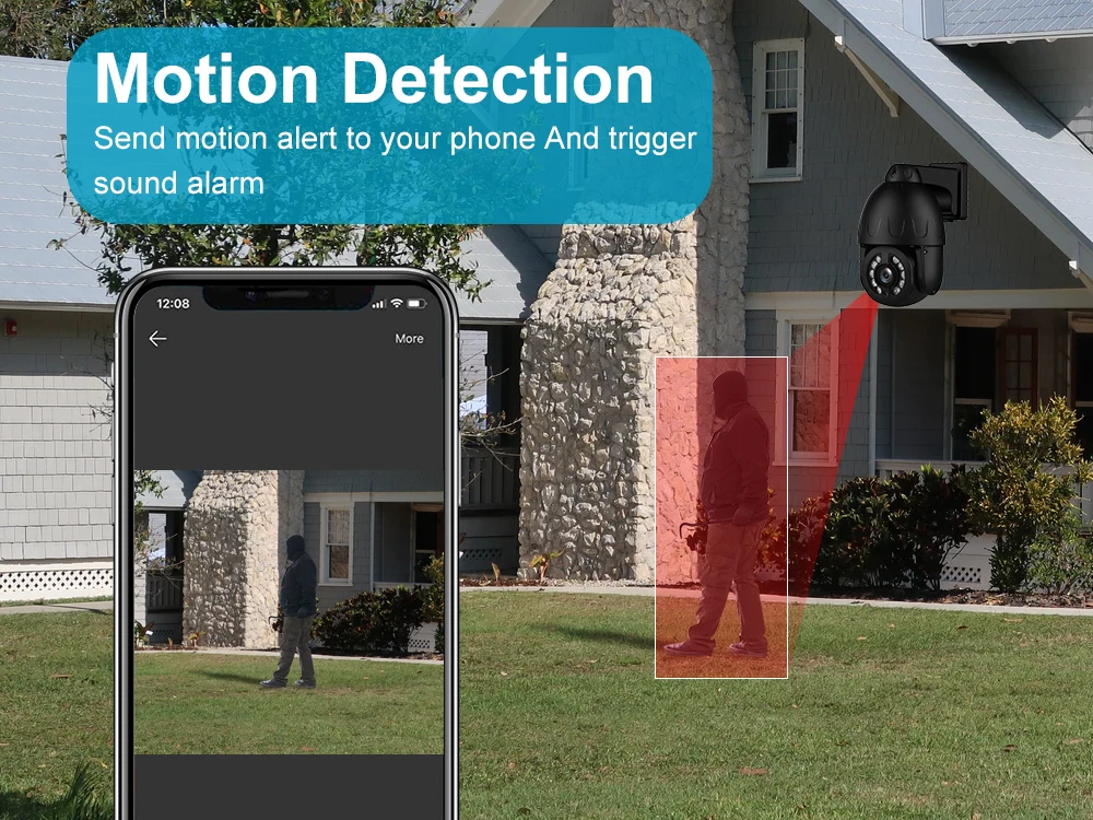 2MP 5MP 5X Optical Zoom PTZ Waterproof Outdoor Dome Wifi IP Wireless Smart Security CCTV Camera 8MP