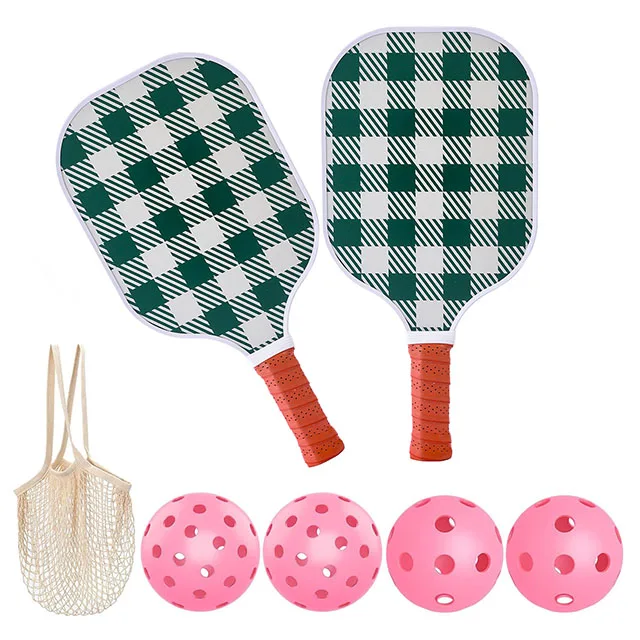 Artistic Indoor/Outdoor Pickleball Racket Set with Carbon Fiber and Glass Fiber Pickle for Wind Tennis Nets