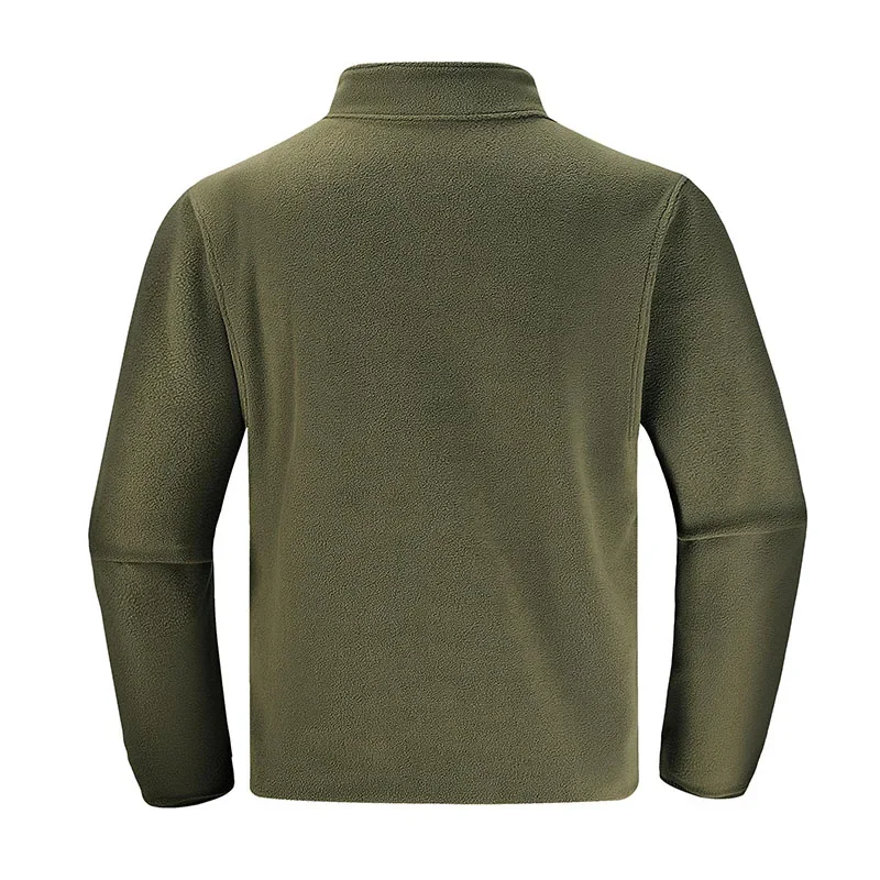 Men Polar Fleece Sweatshirts Outdoor Tactical Stand Collar Hoodies Hiking Military Jackets Winter Male Side Zipper Pullover Tops