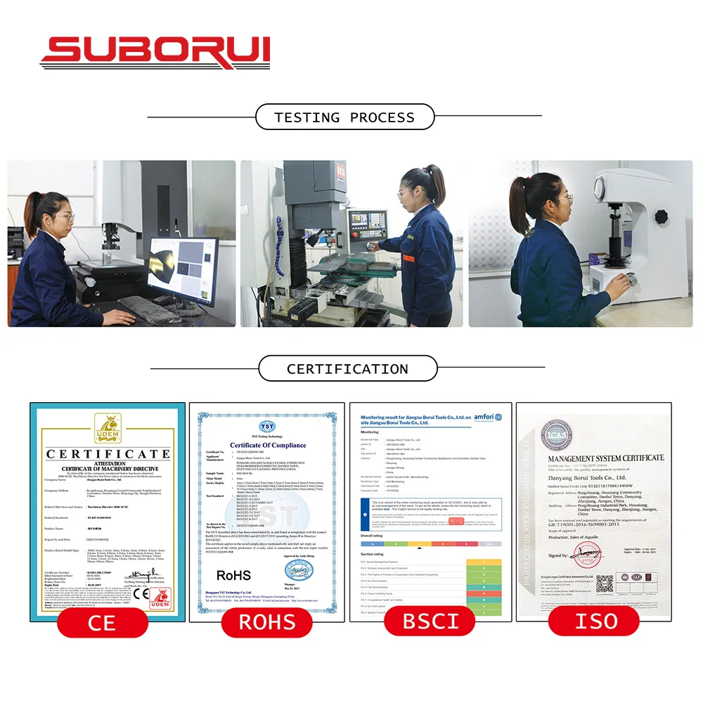 SUBORUI Straight Shank Fully Ground Industrial Quality HSS G DIN340 Long Length Twist Drill Bits for metal drilling