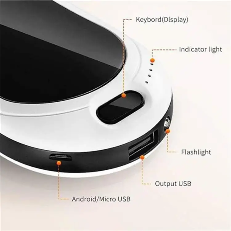 2022 Pocket Wholesale Hot Portable Reusable Hand Warmer Power Bank Dual Electric Hand Warmer Rechargeable Hand Warmer
