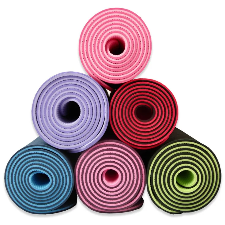 Custom Print Eco Yoga Mats Large 80cm Home Gym Exercise 8mm Foldable Yoga Mat TPE With Strap
