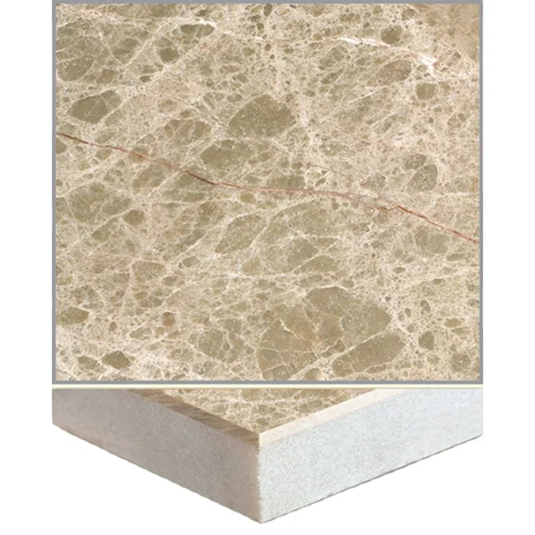 Metal Sheet 10mm Aluminum Honeycomb Decorative royal botticino Composite laminated Granite Stone Panel