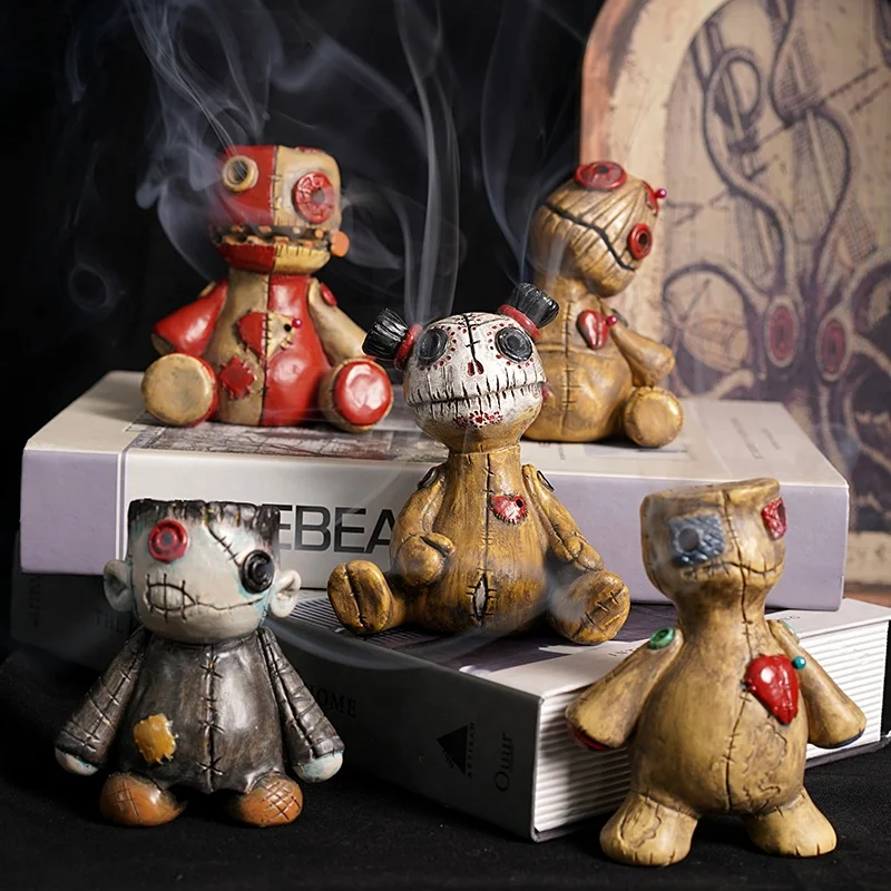 Horror Cursed Doll Halloween Aromatherapy Ornament Voodoo Doll Spray Decoration Office Desktop Decoration