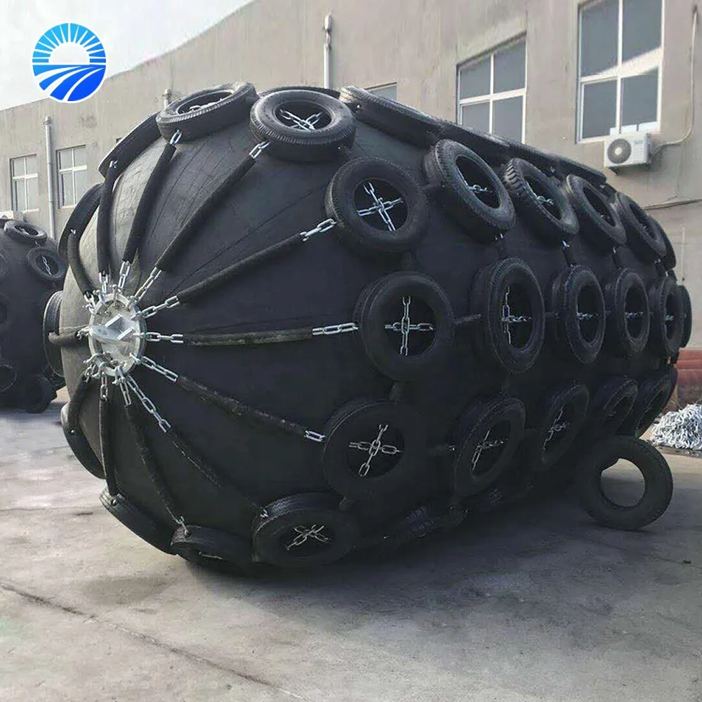 pneumatic yokohama marine rubber fender with chains and tyres