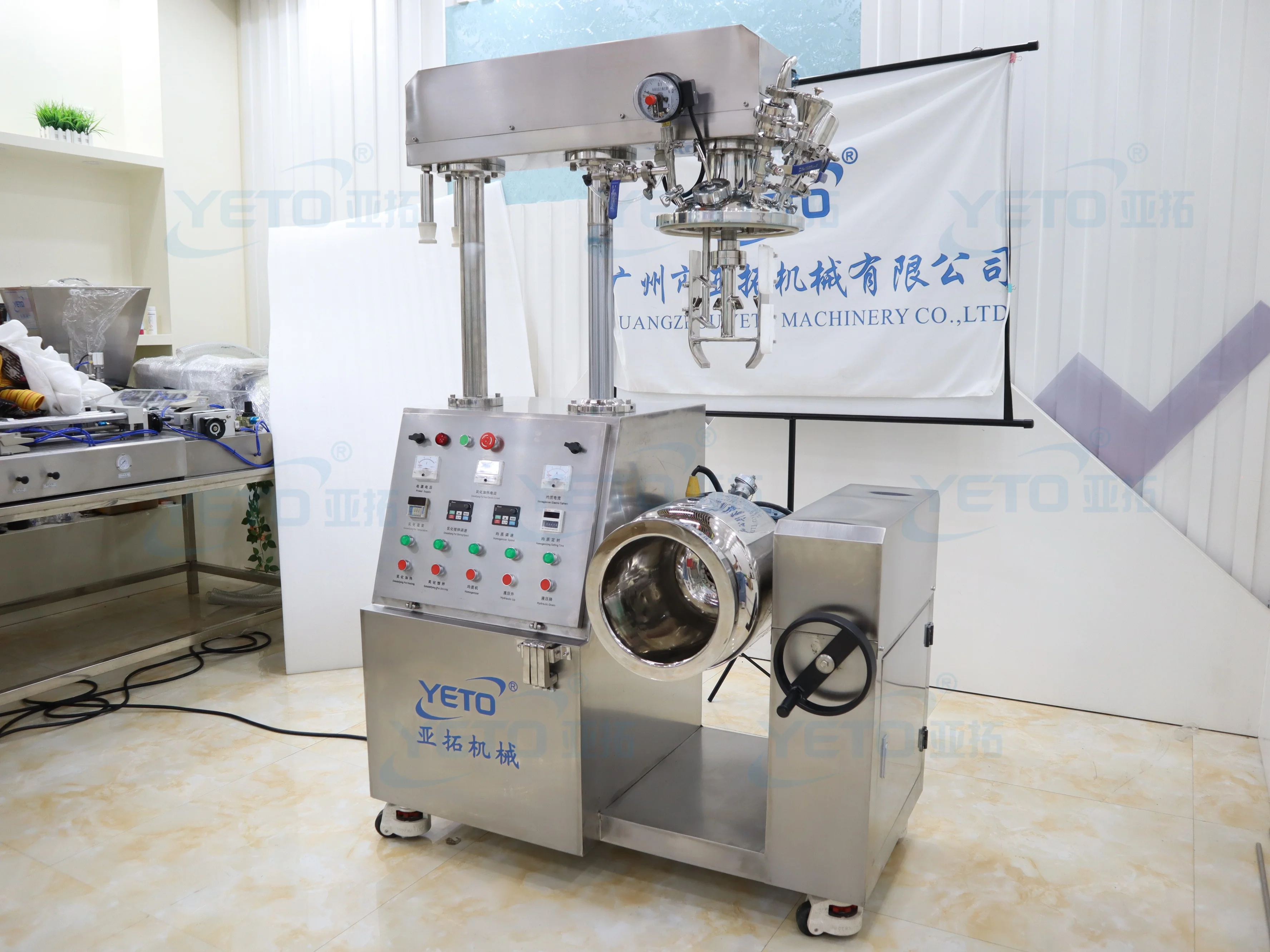 YETO Automatic Gel Polish Stirring Machine Mini Skincare Mixer Vacuum Homogenizer Mixing Cosmetic Oil Toothpaste Production Line