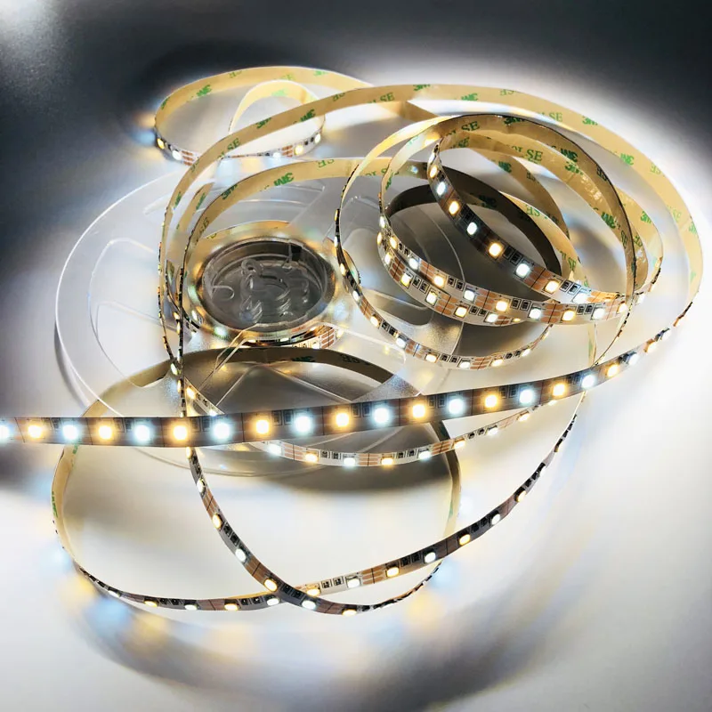 3.7V SMD2835 100leds per meter two color led flexible strip light cool white and warm white double color led rope light with 8mm