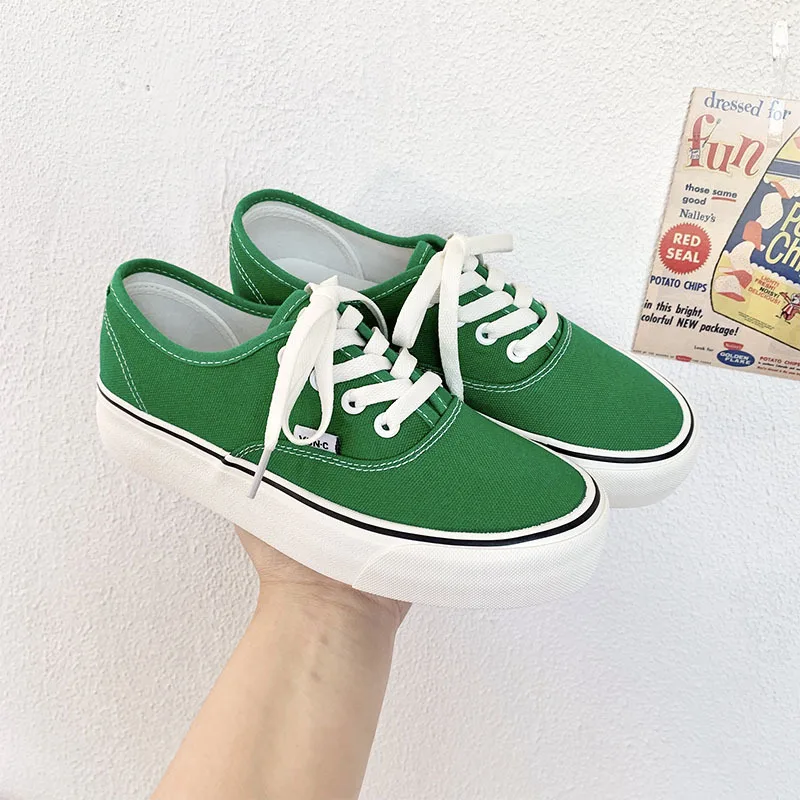 Retro new canvas shoes spring and autumn black classic all-match student white skate shoes trendy shoes