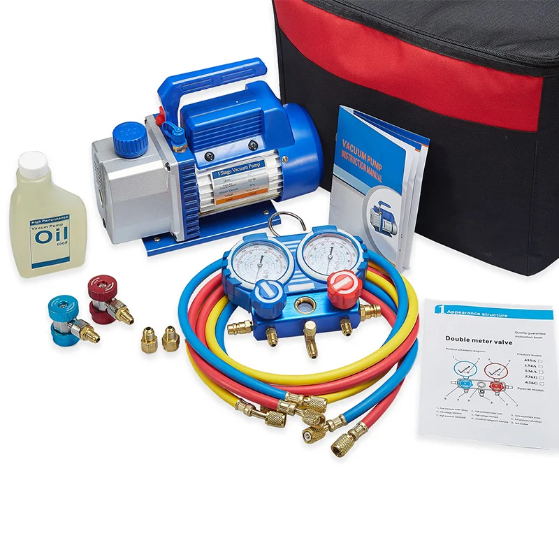 Price TWH 3/2.5 CFM RS-1 Single Stage Vacuum Pump R410a Shock Absorption Gauge