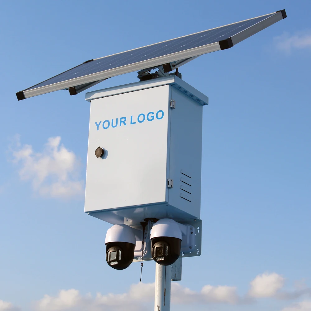 GOING tech 2 camera lte video system solar-cctv-camera out door dual lens zoom ptz solar camera 4g