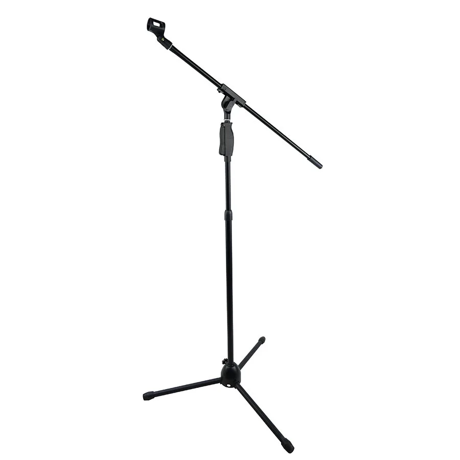 Quick hand grip type height adjustment alloy joint tripod performance single head black microphone stand