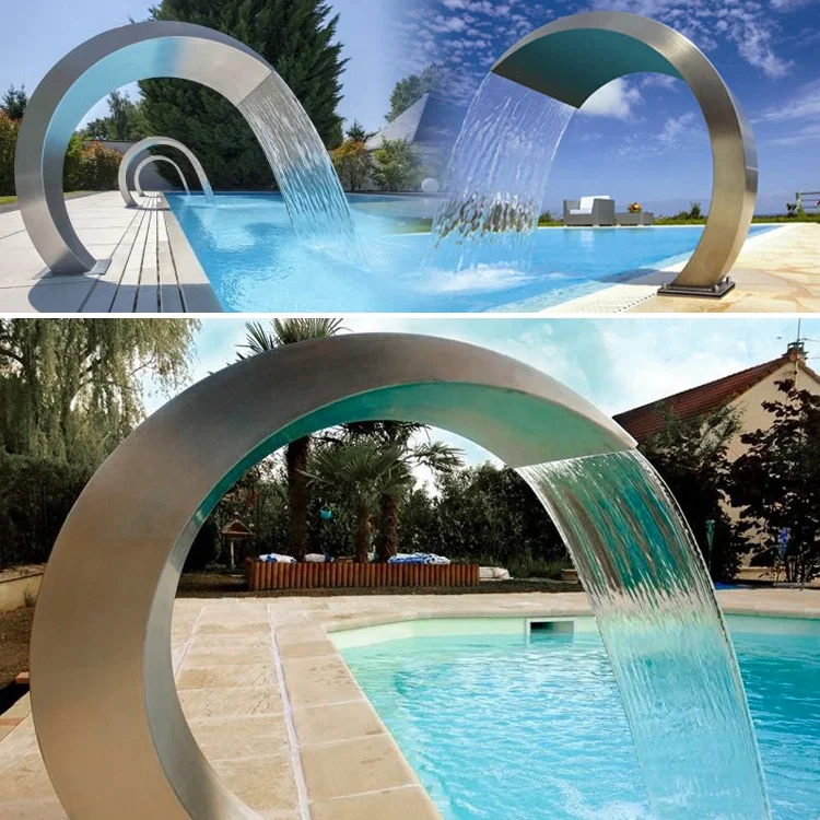 Factory Customized Stainless Steel Swimming Pool Waterfall Wholesale For Spa Pool Water Blade Cascade