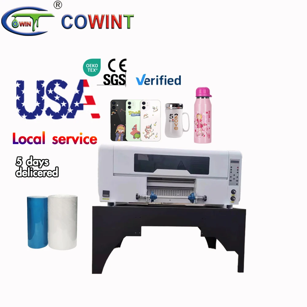Cowint 3D A3 A2 Roll to Roll UV Printer Direct to Film Digital Inkjet Flatbed Multicolor 300mm Print Dimension for A/B Film