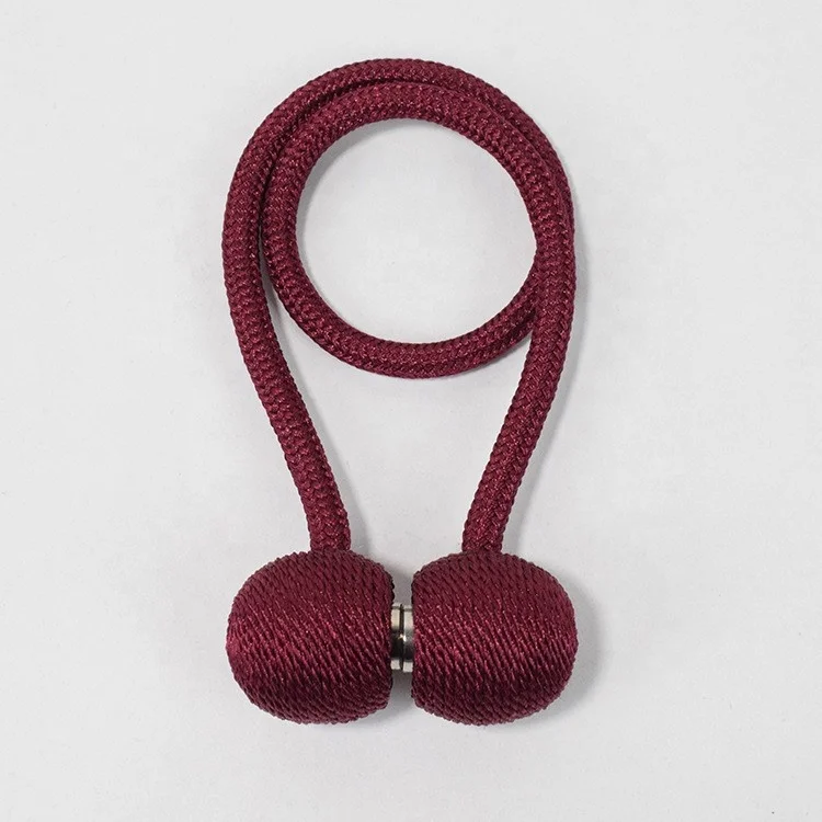 Cheap Home Office Magnetic Curtain Binding Rope Tiebacks Drapery Holdbacks Window Drape Holder Weave Rope Clips