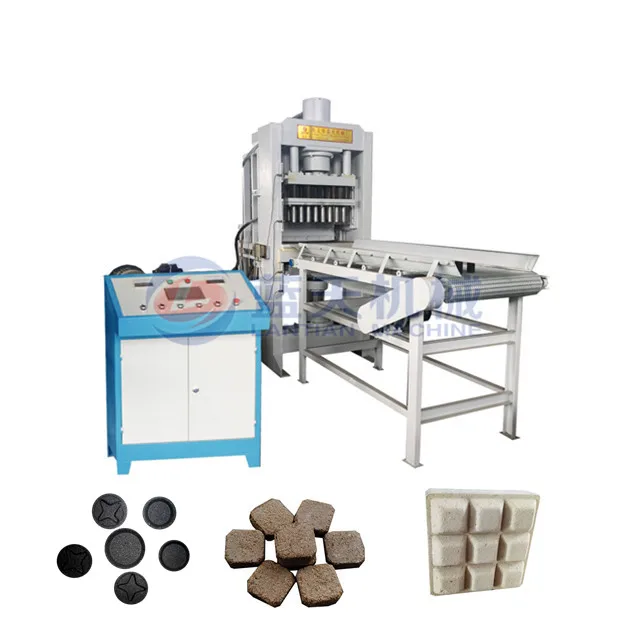 Cube shape hydraulic charcoal fire starter press making machine