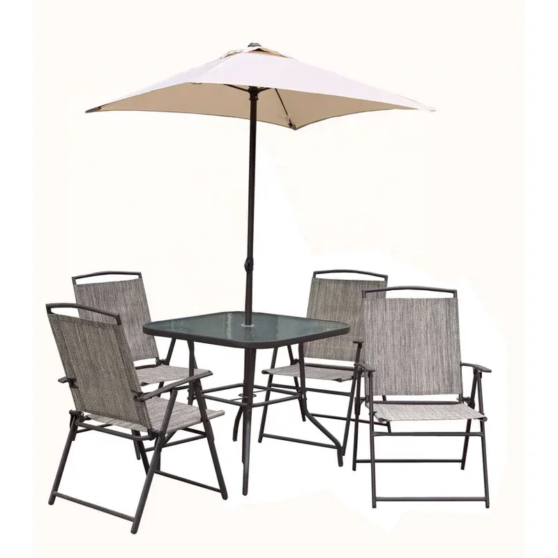 china manufacturer leisure new design synthetic aluminum metal waterproof folding table and chairs garden set