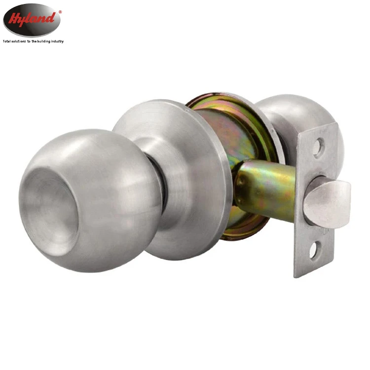 Cylindrical knob door lock without keys Hyland OEM Stainless Steel  passages function door lock 587 SS PS ,