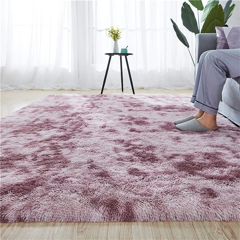 Furry Carpet Tie-Dyed Soft Area Rug Fuzzy Indoor Faux Fur Rugs for Living Room Bedroom Nursery Girls Room Decor Kids Playroom
