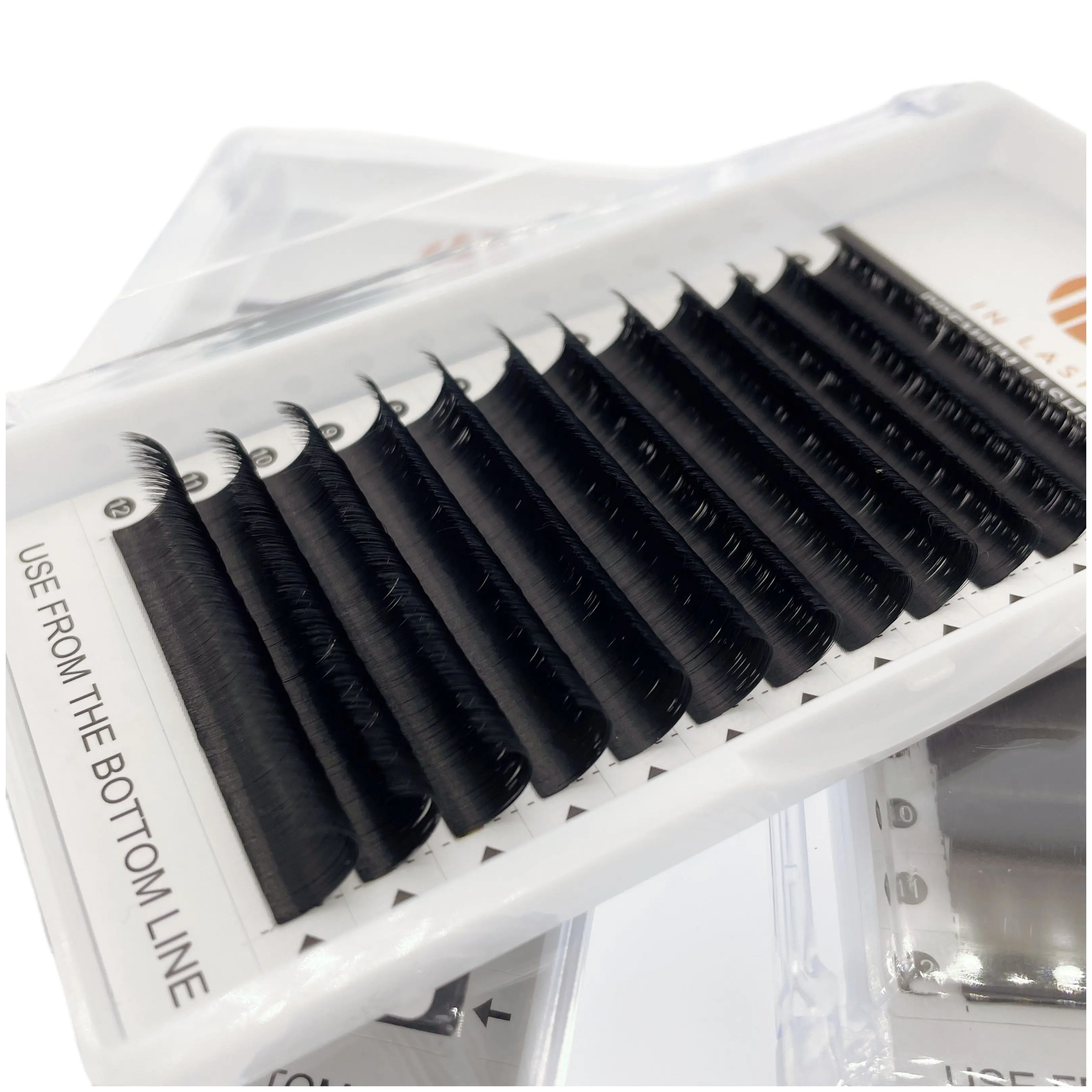 Wholesale premium dark matte Cashmere mixed length lash Extension easy fan trays