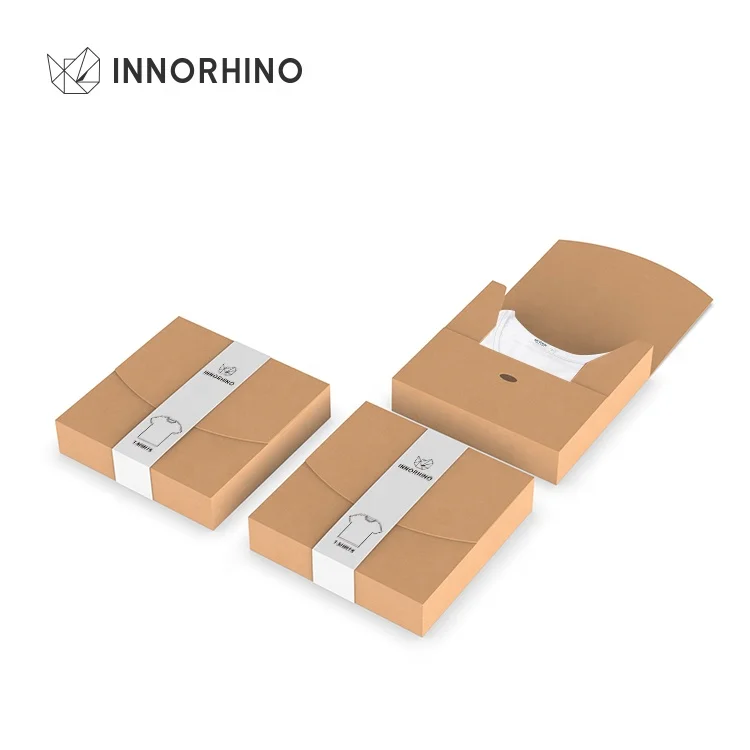 Envelope Box Eco-friendly Biodegradable Custom Recycle Kraft Paper Packaging Mailer Box For Clothes T-Shirt Gift Bag INNORHINO
