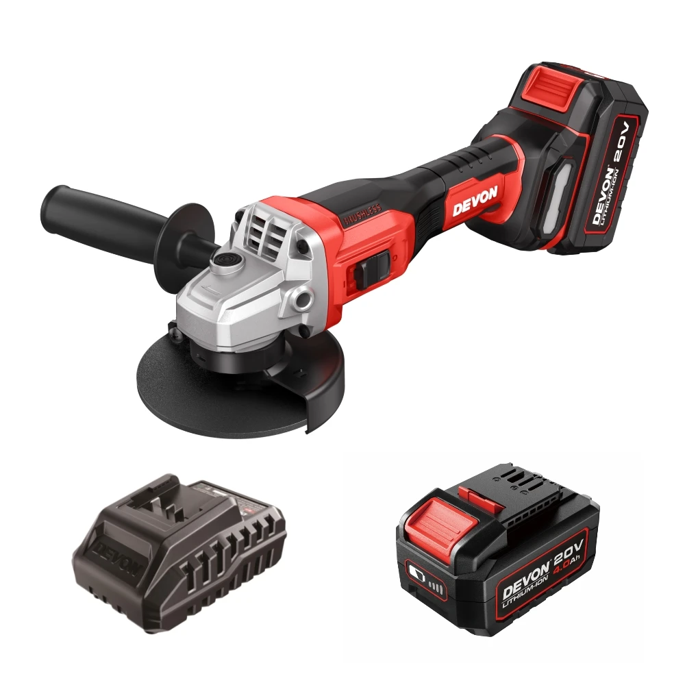 DEVON 20V Brushless Angle Grinder Professional Power Tools China Electric 10000rpm