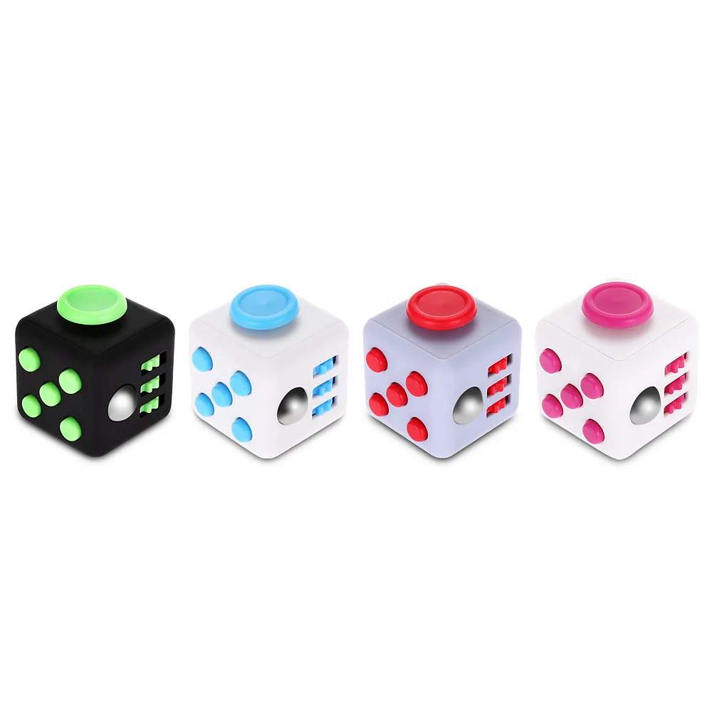 Custom Fidget Cube with Logo Sensory Fidget Toys Set Stress Relief Toys Magnetic Balls 4 Sides Reduce Anxiety and Stress