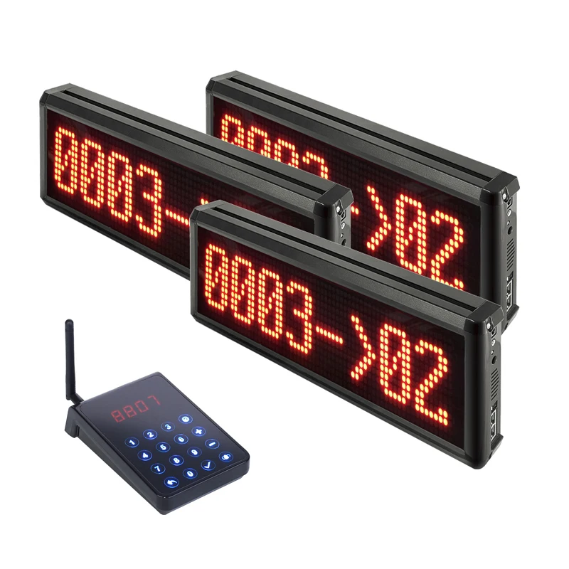 BYHUBYENG 3 дисплея и 1 передатчик беспроводная система очереди 99 каналов 9999 номер Технология FM электронное управление