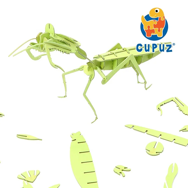Handmade crafts 3D paper puzzle| Educational toys| Green mantis DIY toy for kids