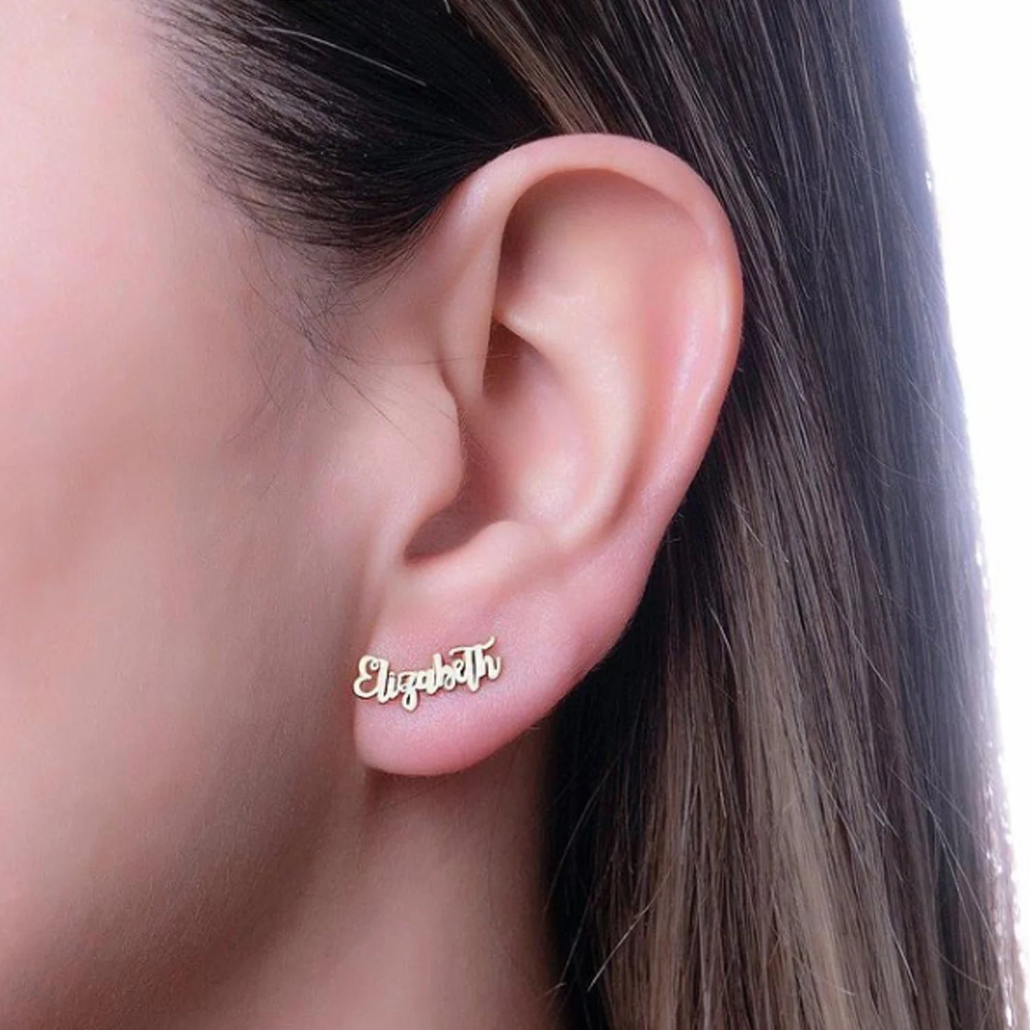 New Arrival Handmade 18k Earrings Gold Hip Hop Wedding Luxury Stainless Steel Personalized Custom Drop Hoop Name Earrings