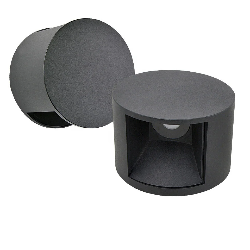 2022 New Round Shape 6Watt 10Watt  3000K Black White Aluminum Waterproof Modern ip65 Outdoor LED Wall Lamps