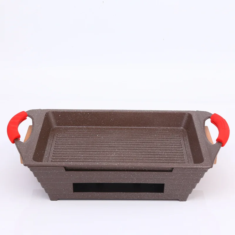 Aluminum Alloy Griddle Fish Plate Dish Indoor Roasting Pan Easy to Clean BBQ Grill Stove For Restaurant