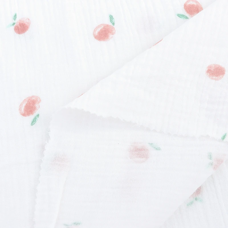 Premium price cotton double crepe printed baby baby fabric