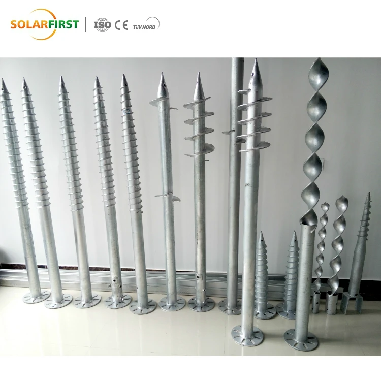 ground screw for ground solar mounting system screw driven pile anchor hot deep galvanized