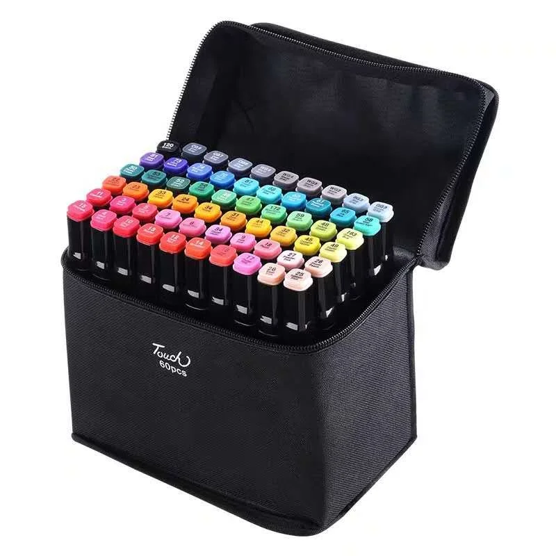 
80 Colors Classic Series Alcohol Custom Permanent Based Sketch Markers Set Pen With Fabric Bag 
