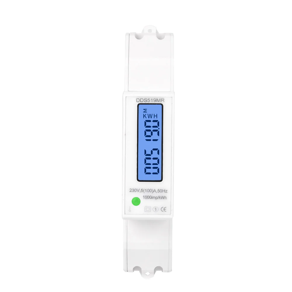 Multifunctional Digital Voltmeter Ammeter Wattmeter LCD Backlight Display DIN Rail KWH Meter AC 230V 5-100A RS485 Modbus Output