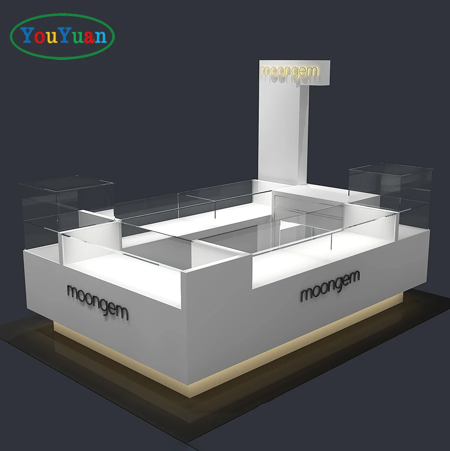 Jewellery kiosk mall showcase jewelry cabinet display round tower wine display island diamond showcase