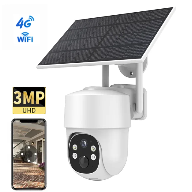 WiFi Wireless solar power camera 4G Outdoor House PTZ Video  Outdoor CCTV Wireless  Surveillance  Support 128 Memory Card