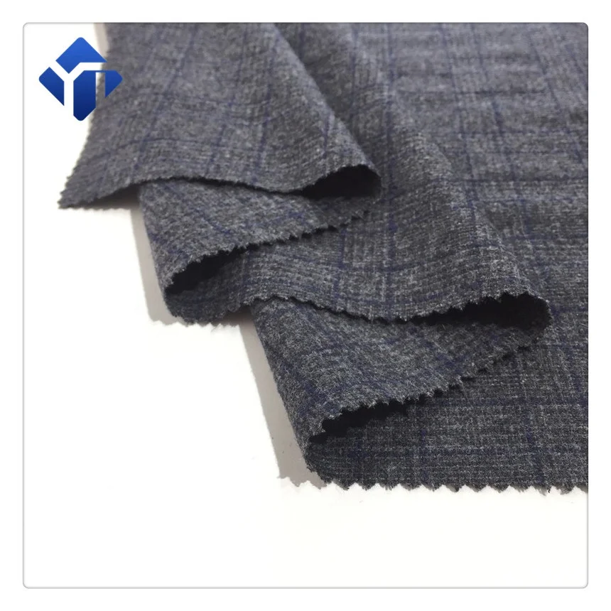 
200gsm and wool polyester cotton blend material check tartan plaid flannel fabric 