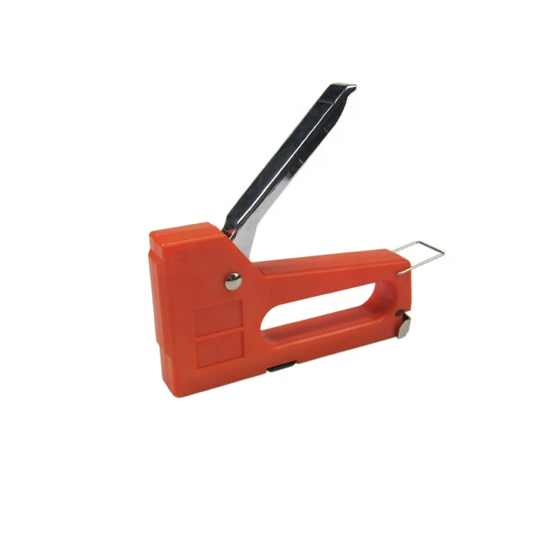 Plastic material cheapest price promotion manual stapler gun tacker for 4mm-8mm stapler nail gun with ruler
