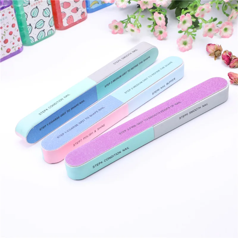Wholesale Custom Nail Supplies Tools 7 Functions Polishing Smooth Shining 4 Ways Nail File and Buffer