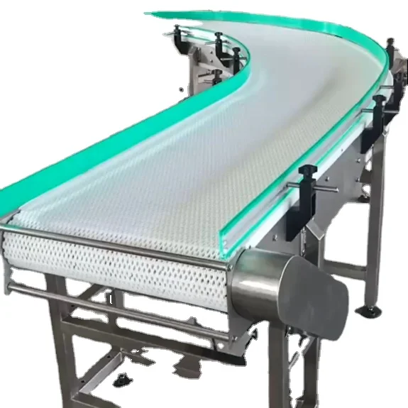 90 degree curve belt conveyor flat belt conveyor