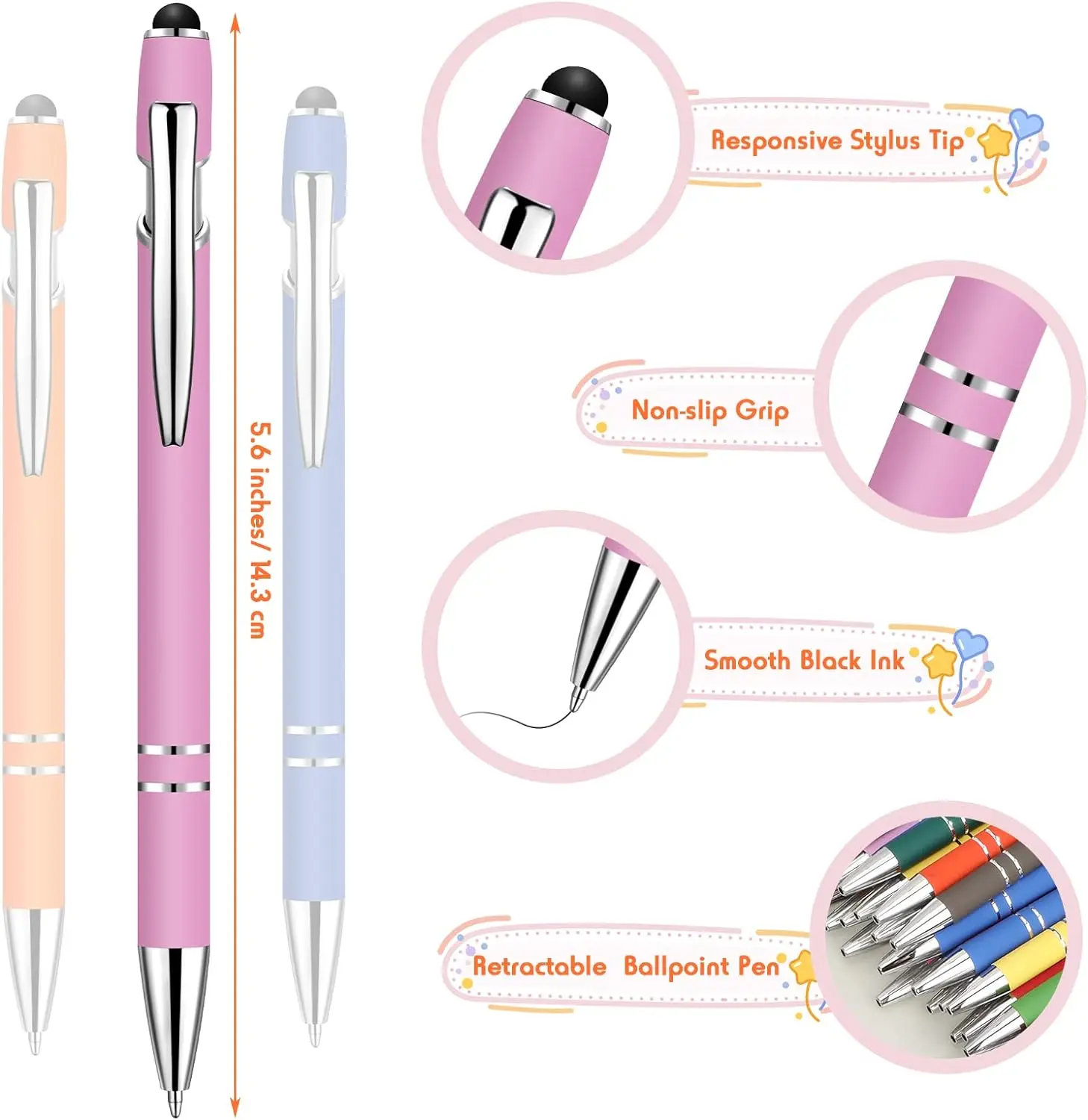 New Multifunctional 2 In 1 Ballpoint Pen With Soft Touch Screen Head Metal Ball Pen With Custom Logo For Promotion Gifts