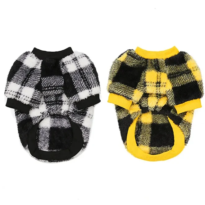 Luxury High Quality Reversible Coat Dog Sweater Fall And Winter Striped Sweatshirt Soft Fleece Pet Clothing Pug Costume