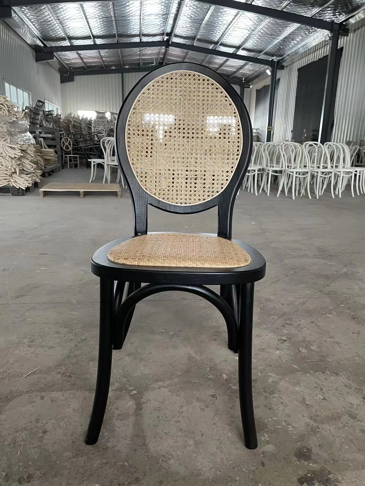 Wooden Rattan Seat Stackable Wedding Event Party Rental Dining Monet Chair